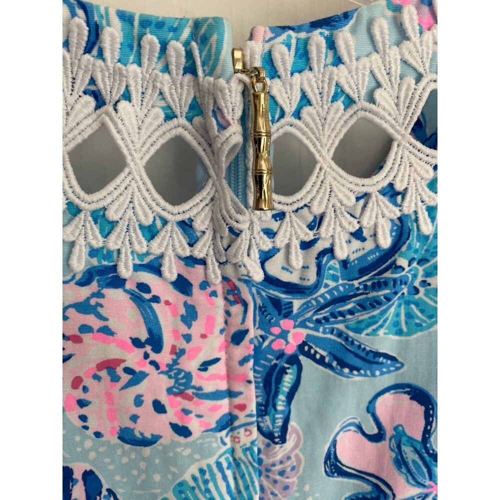 Lilly Pulitzer Shift Dress Seashells Crochet Accents Women's Size 8 - Picture 5 of 5